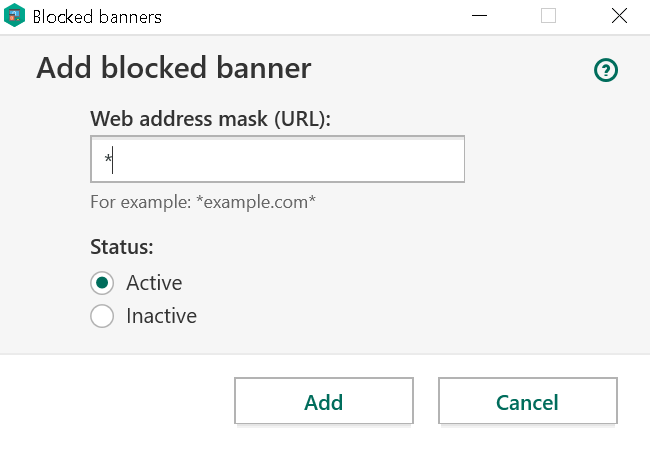 Confirmation pop-up showing when a blocking filter is added