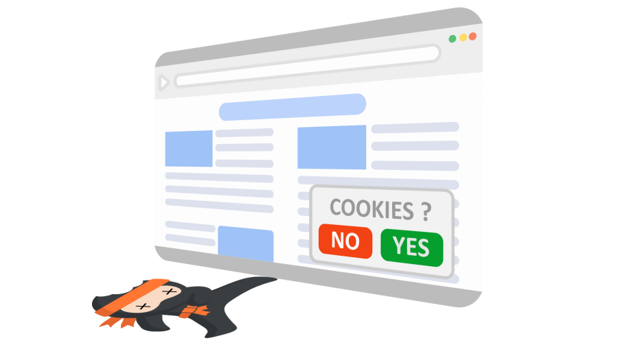 The cookie ninja from the extension’s logo is lying dead instead of clicking on prompts